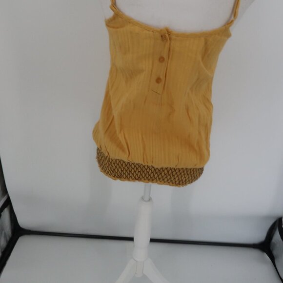 Mine Yellow Tank Top Embroidered Details Size Medium - Picture 9 of 9